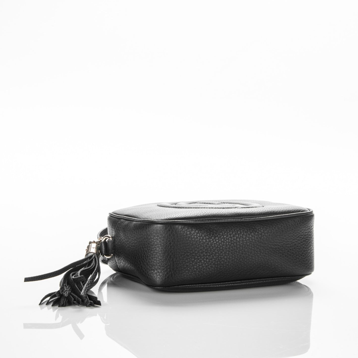 Pebbled Calfskin Small Soho Disco Bag Black
