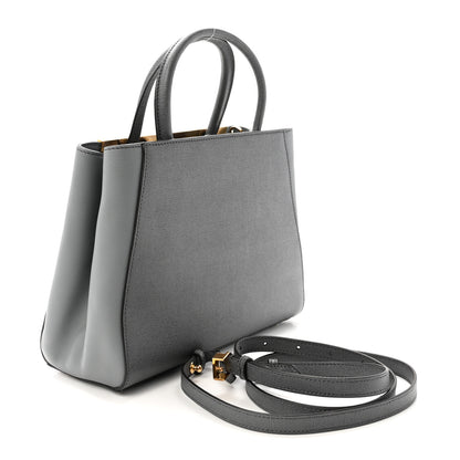 Fendi Vitello Elite Petite 2Jours Tote Grigio Grigio Chiaro 3 of 9