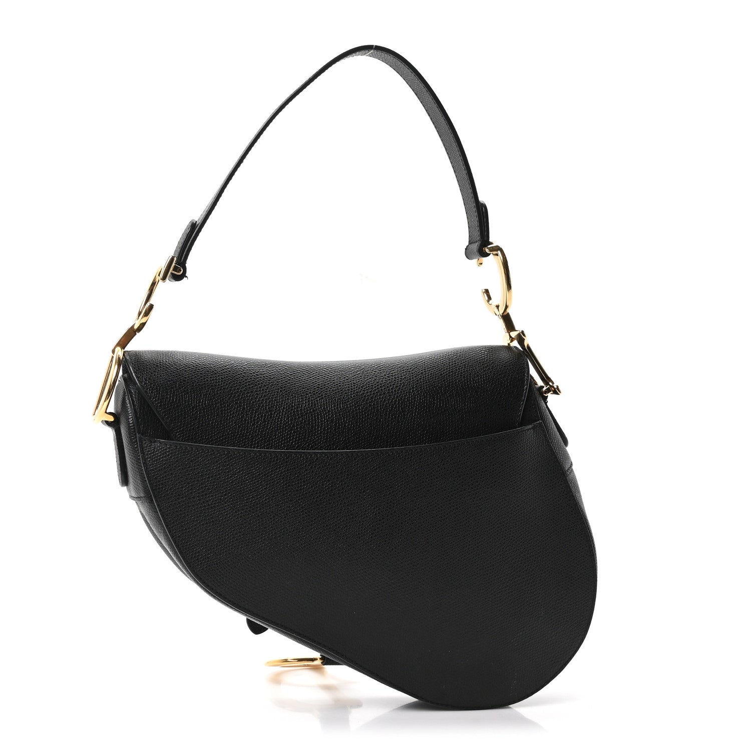 Christian Dior Grained Calfskin Saddle Bag Black 3 of 10