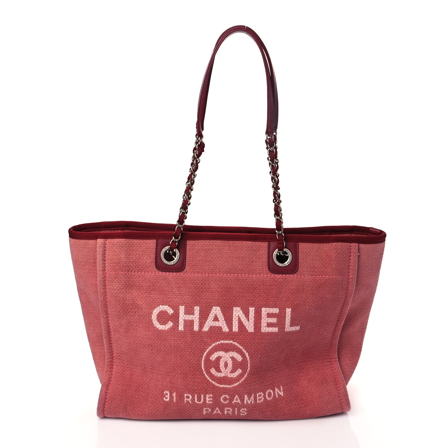 Chanel Canvas Small Deauville Tote Red 1 of 11
