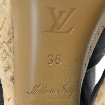 Louis Vuitton Leather Porto Cervo Slingback Heels 36 Black 4 of 9