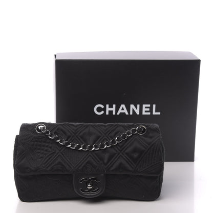 Chanel Satin Embroidered Medium Camellia Flap Black 13 of 13