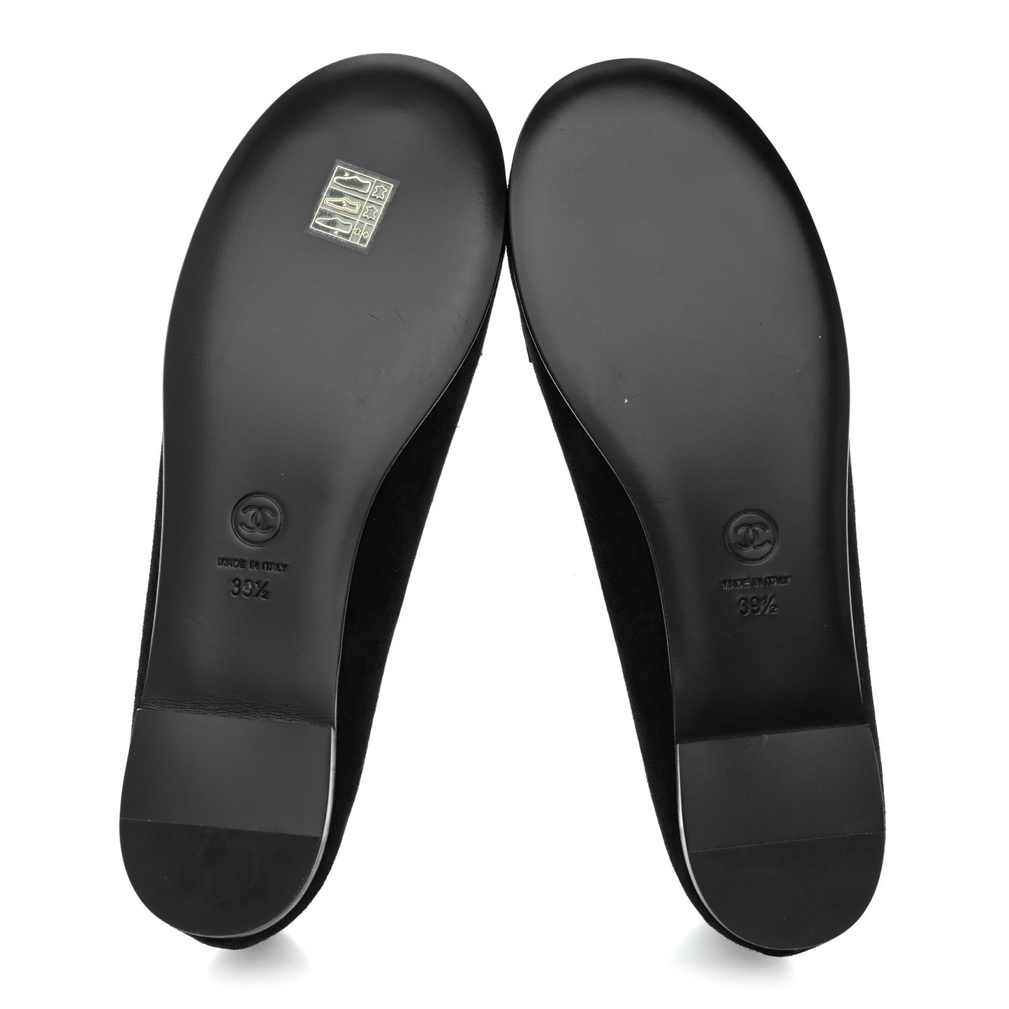 Suede Crystal CC Mocassin Loafers 39.5 Black