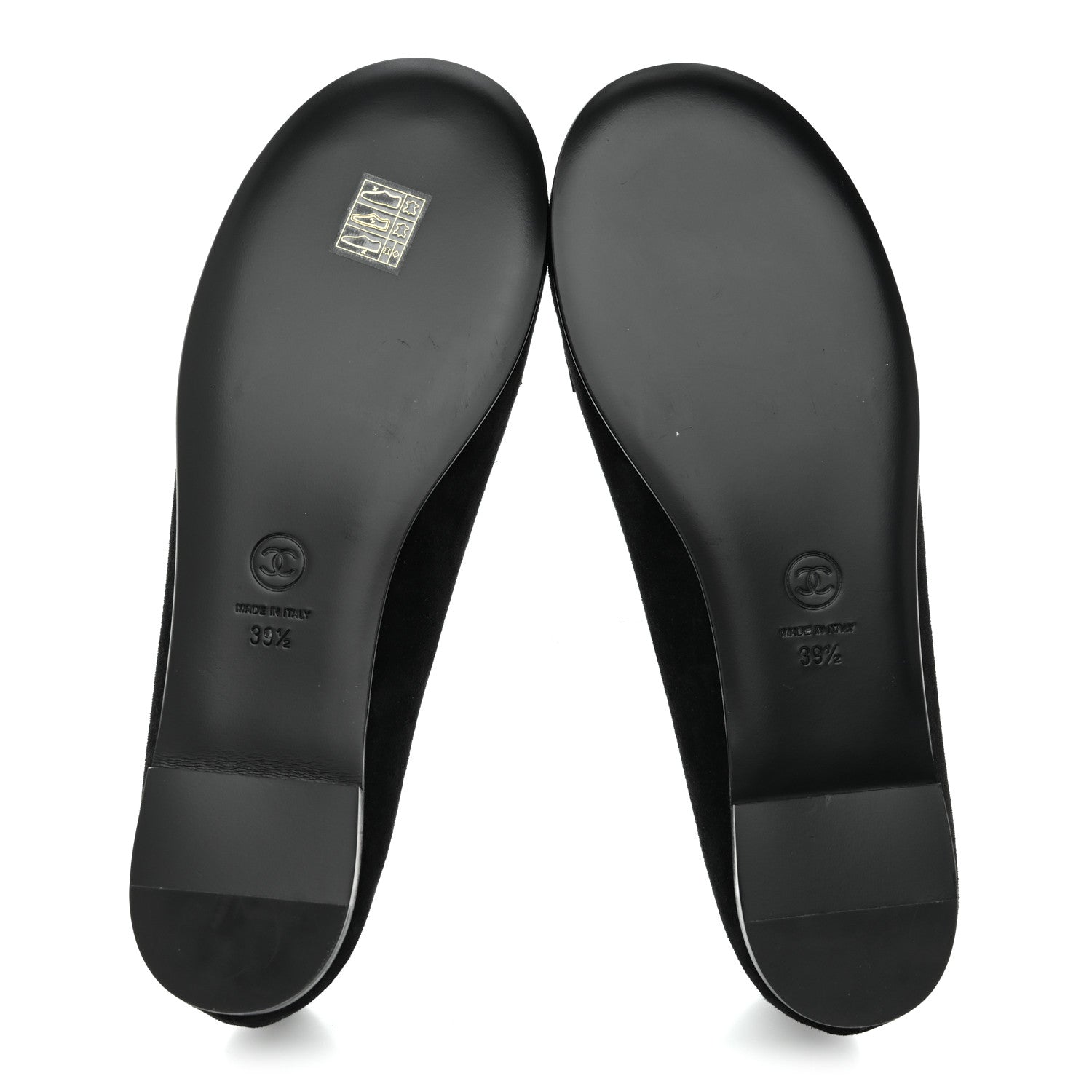 Chanel Suede Crystal CC Mocassin Loafers 39.5 Black 6 of 9