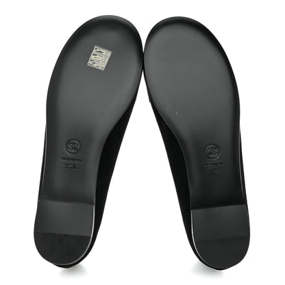 Chanel Suede Crystal CC Mocassin Loafers 39.5 Black 6 of 9
