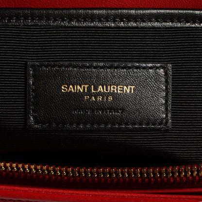 Saint Laurent Leather Medium Moujik Top Handle Bag Lipstick Red 6 of 8