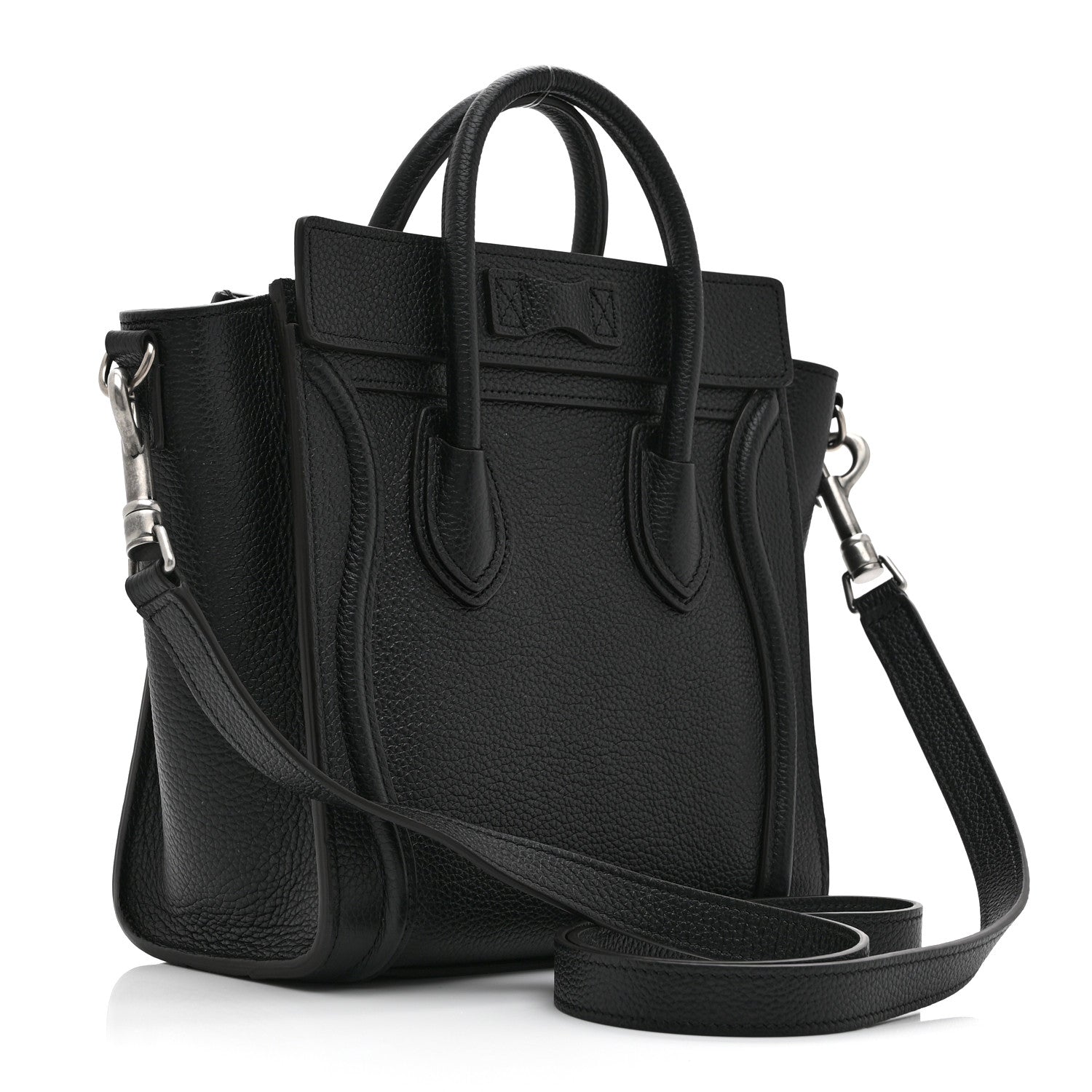 Celine Drummed Calfskin Nano Luggage Black 3 of 11