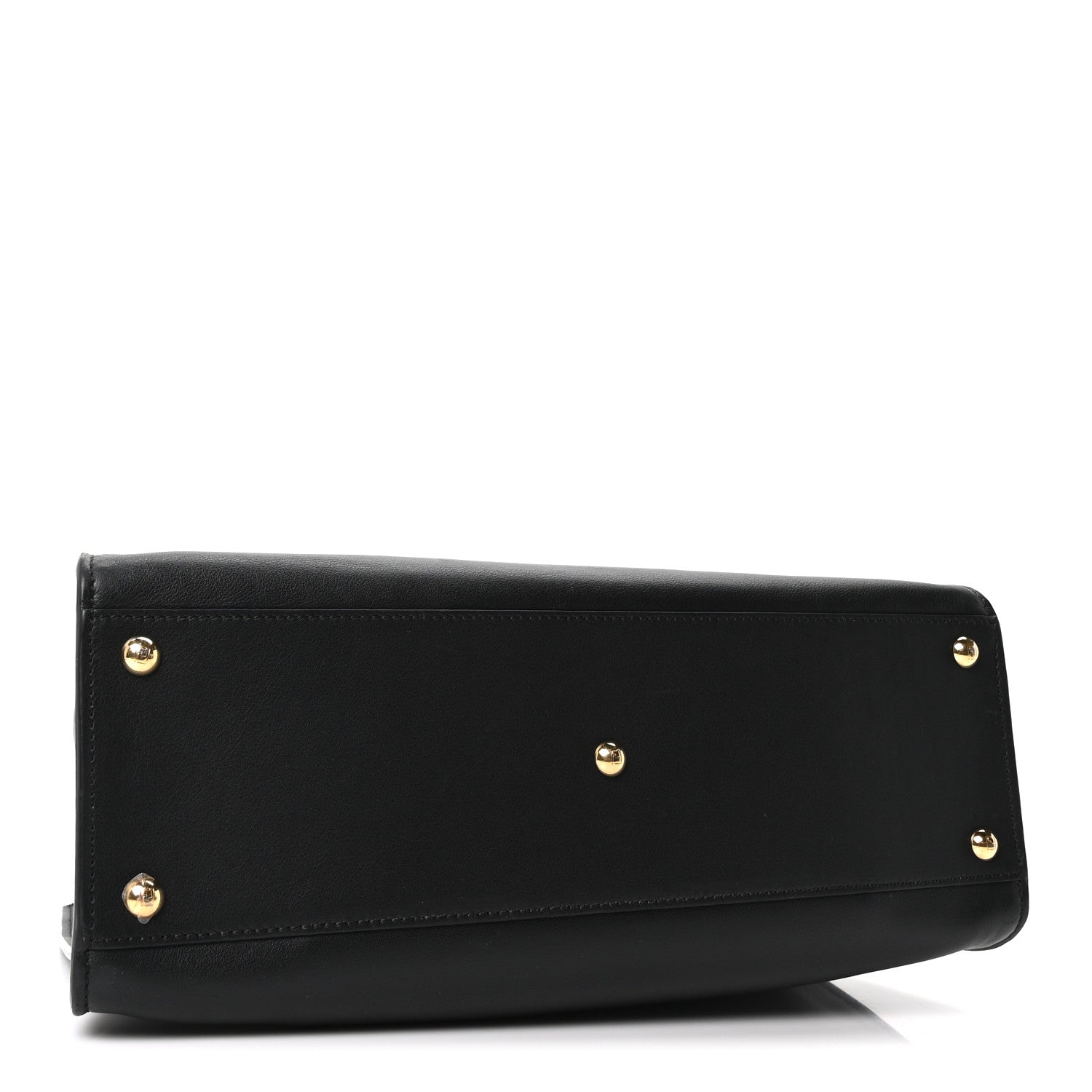 Fendi Vitello Seta Century Small Peekaboo X-Tote Black Brandy 4 of 10