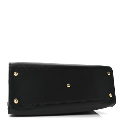 Fendi Vitello Seta Century Small Peekaboo X-Tote Black Brandy 4 of 10