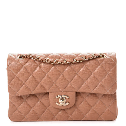 Chanel Caviar Quilted Small Double Flap Dark Beige 1 of 8
