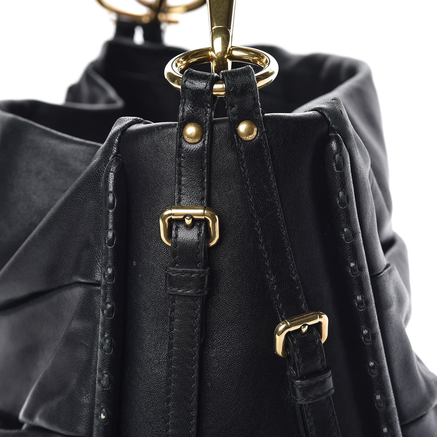Christian Dior Lambskin Medium Libertine Hobo Black 10 of 14