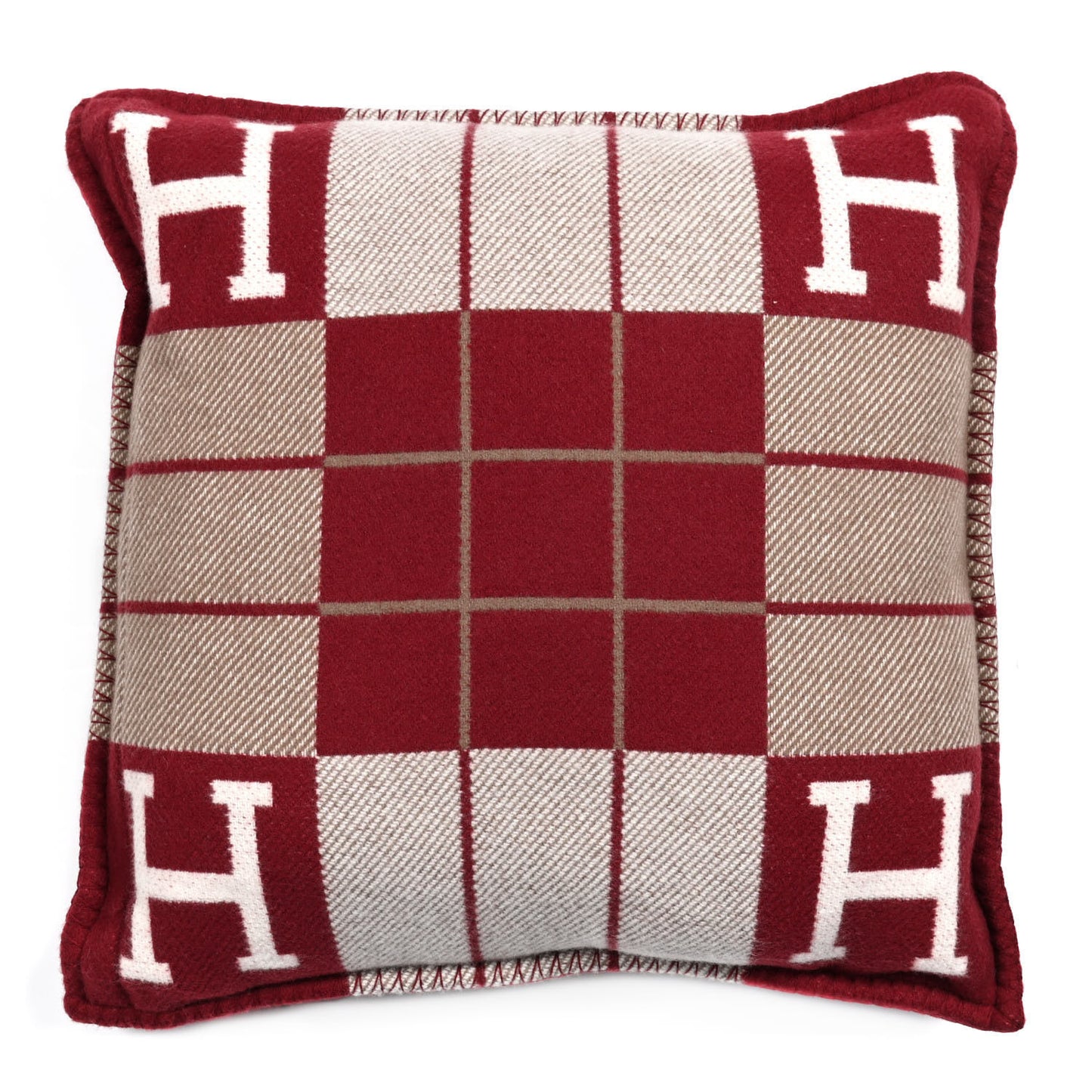Wool Cashmere Avalon III Pillow Ecru Rouge