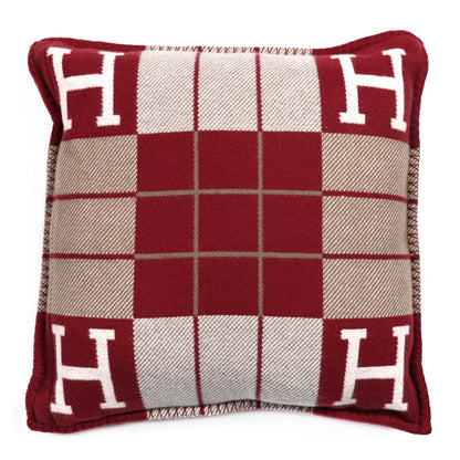 Hermes Wool Cashmere Avalon III Pillow Ecru Rouge 3 of 3