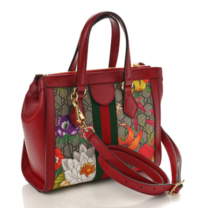 Gucci GG Supreme Monogram Flora Web Small Ophidia Tote Bag Red 3 of 11