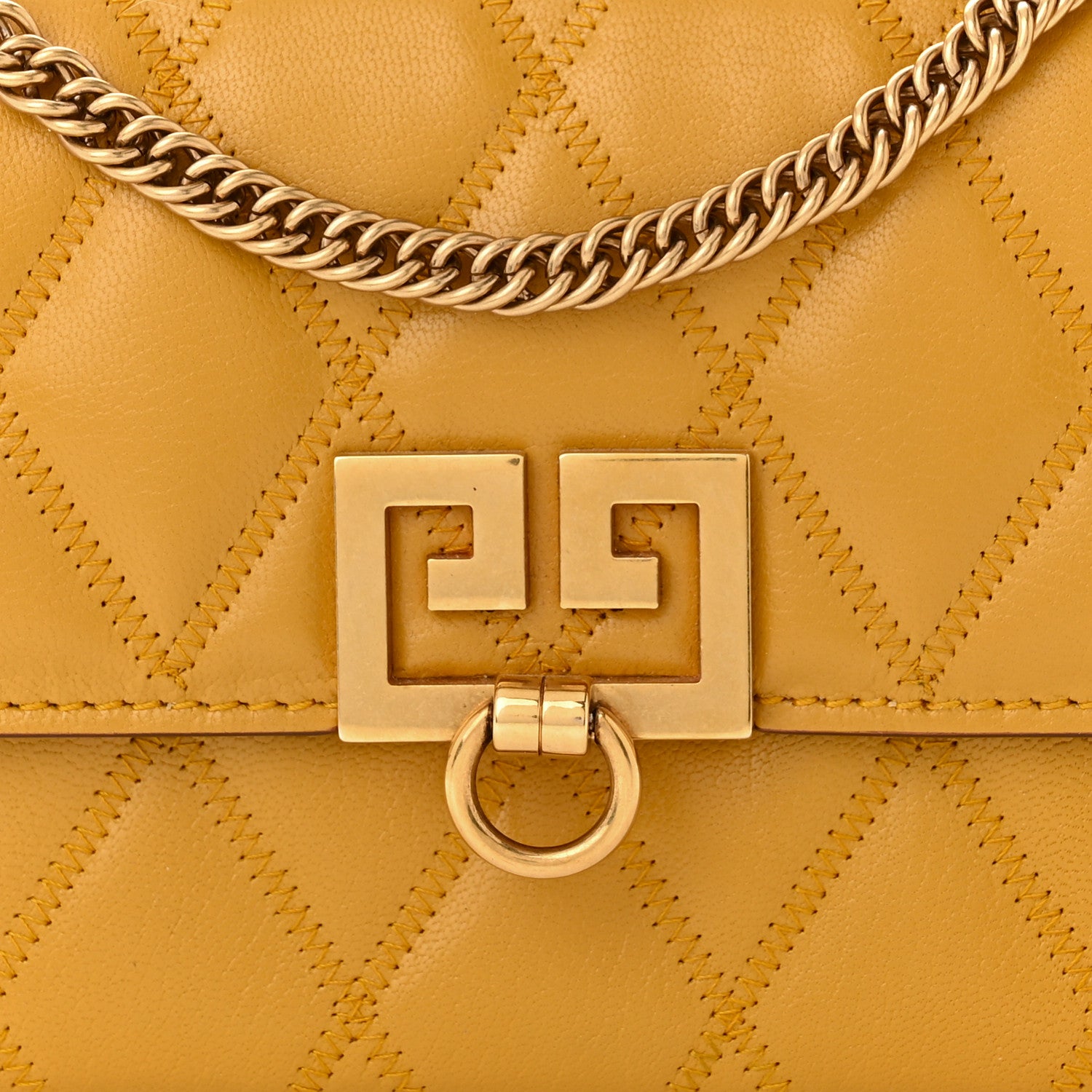 Givenchy Goatskin Quilted GV3 Mini Pocket Convertible Bag Golden 7 of 9