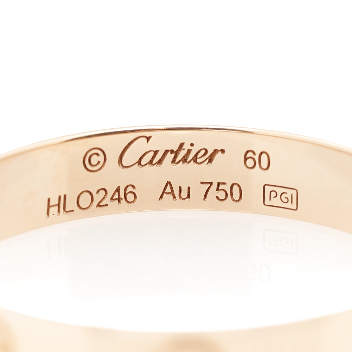 18K Pink Gold 3.5mm LOVE Wedding Band Ring 60 9