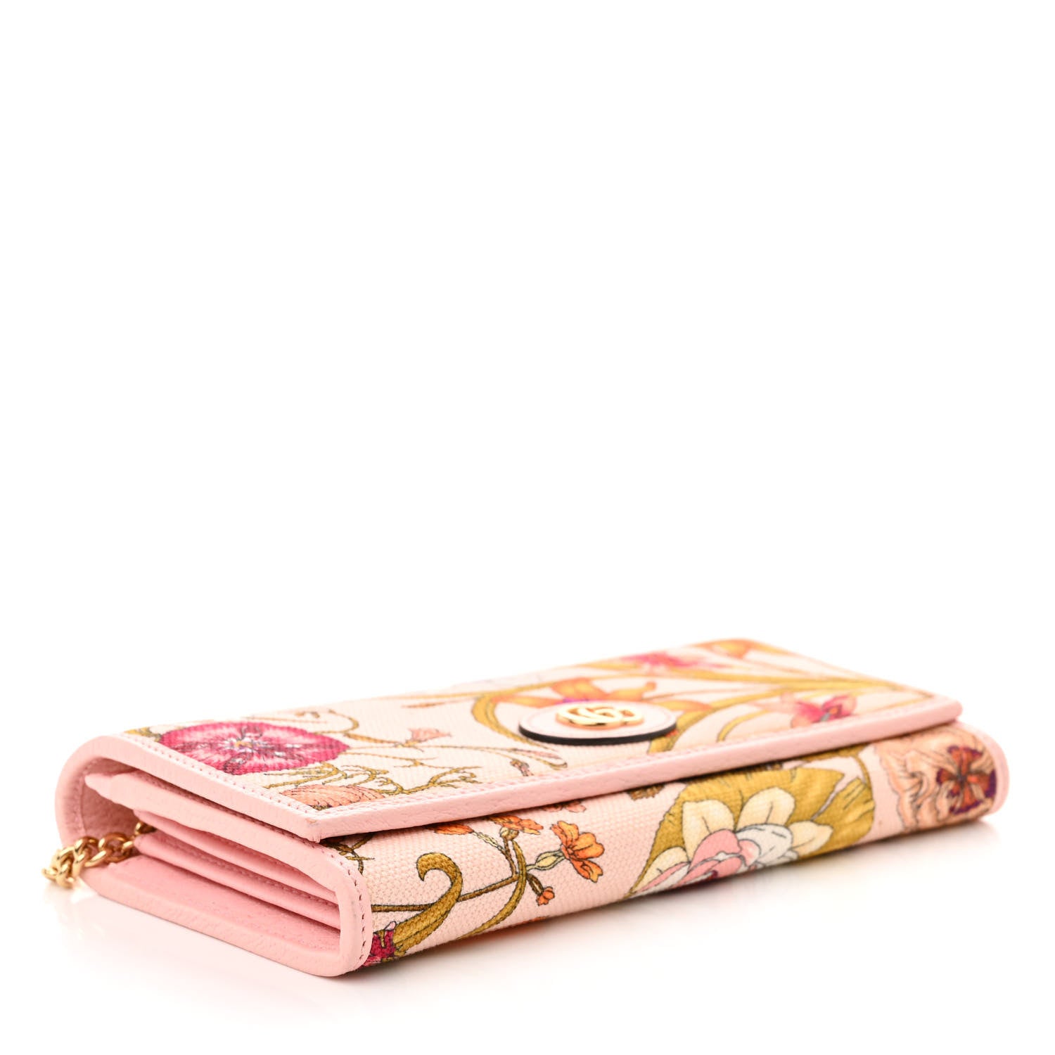 Gucci Canvas Flora Wallet On Chain Light Pink 4 of 11