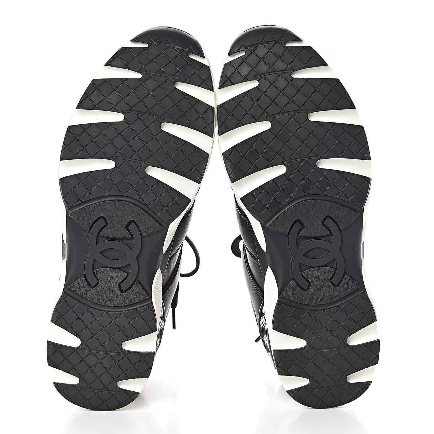 Calfskin Tweed CC Sneakers 37 Black White