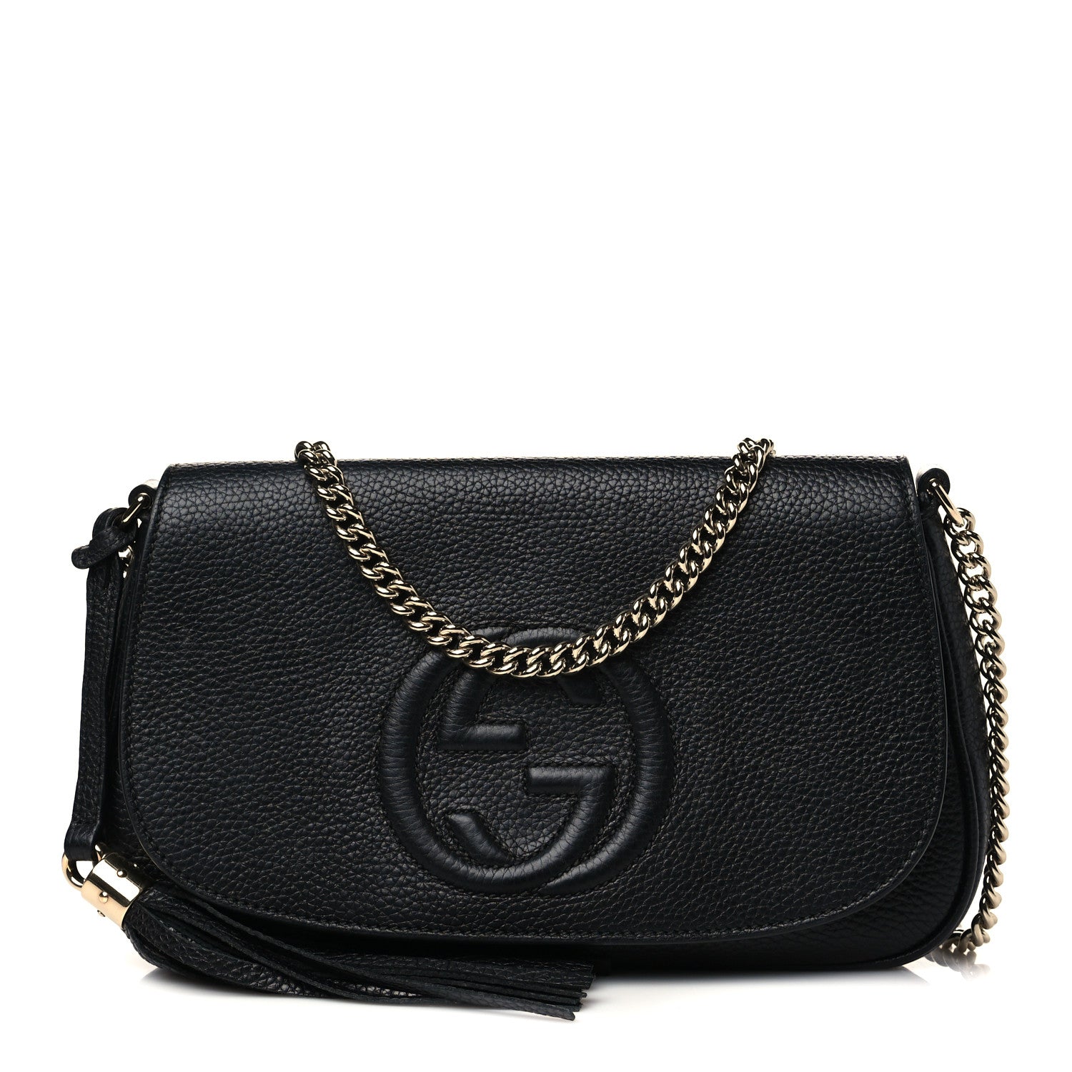 Gucci Pebbled Calfskin Medium Soho Flap Crossbody Black 1 of 9