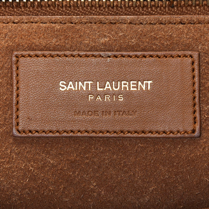 Saint Laurent Calfskin Small Rive Gauche Fringe Tote Tan 6 of 12