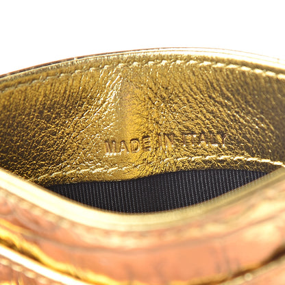 Chanel Metallic Calfskin Crocodile Embossed Cocodile Card Holder Gold 7 of 9