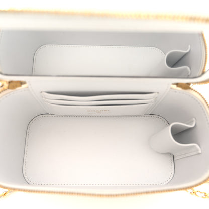 Chanel Patent Enamel Quilted Small Coco Hearts Vanity Case With Chain White 5 of 11