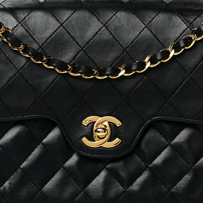 Chanel Lambskin Quilted Medium Double Flap Black 7 of 9