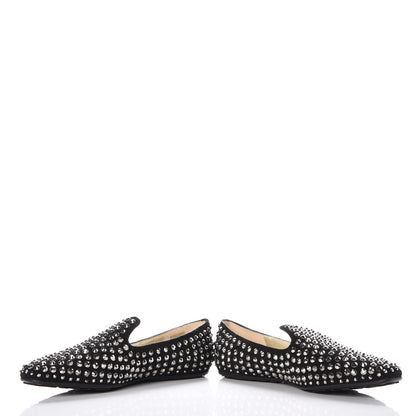 Jimmy Choo Suede Studded Wheel Loafers 38 Black 5 of 11