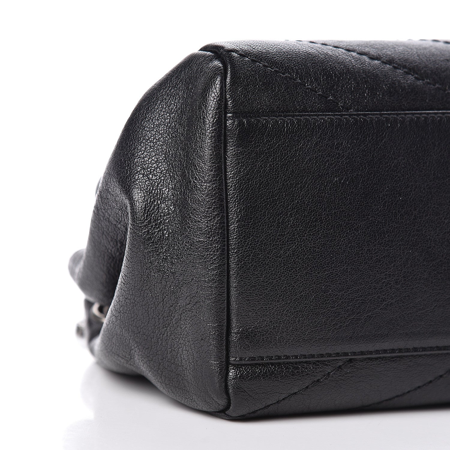 Saint Laurent Pebbled Lambskin Chevron Monogram Small Nolita Black 8 of 9