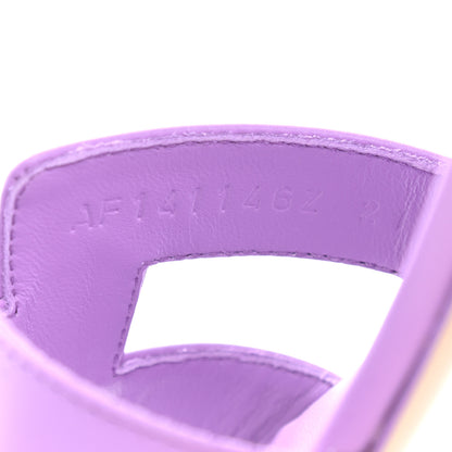Hermes Box Calfskin Oasis Sandals 36 Violet 8 of 8