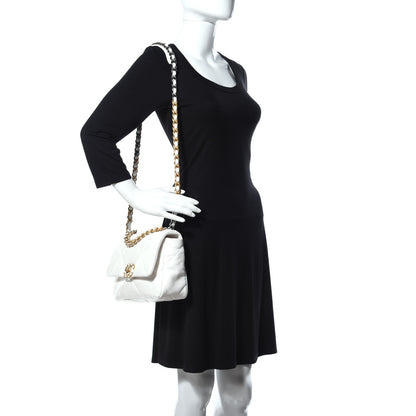 Chanel Lambskin Quilted Medium 19 Flap White 2 of 12