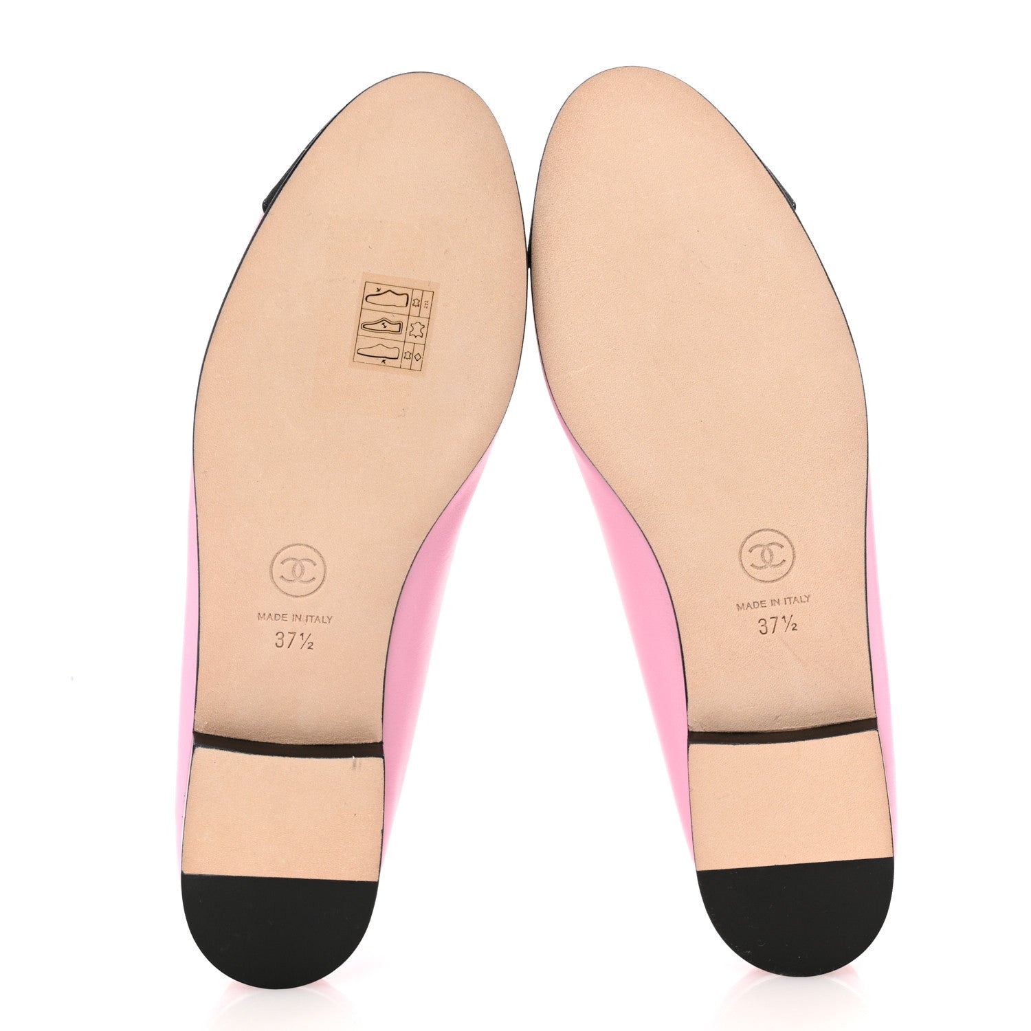 Chanel Lambskin Grosgrain Cap Toe Pearl CC Ballerina Flats 37.5 Pink Black 6 of 9