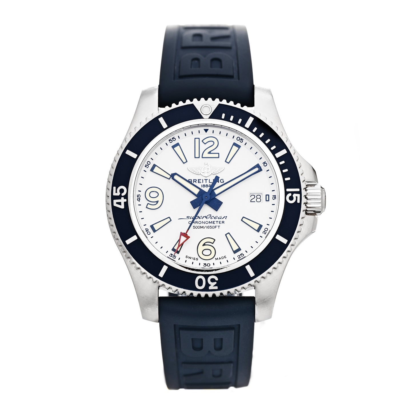 Stainless Steel Rubber 42mm Superocean Automatic Watch Blue A17366