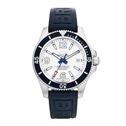 Breitling Stainless Steel Rubber 42mm Superocean Automatic Watch Blue A17366 1 of 5
