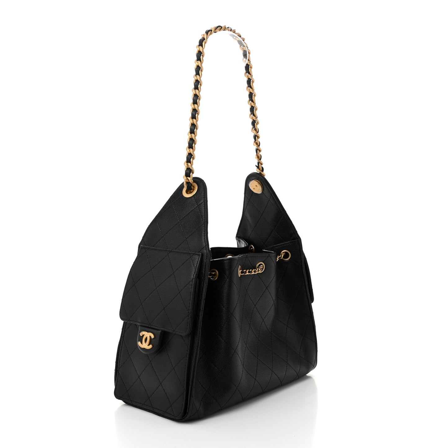 Caviar Quilted Small Chanel 25 Handbag Black