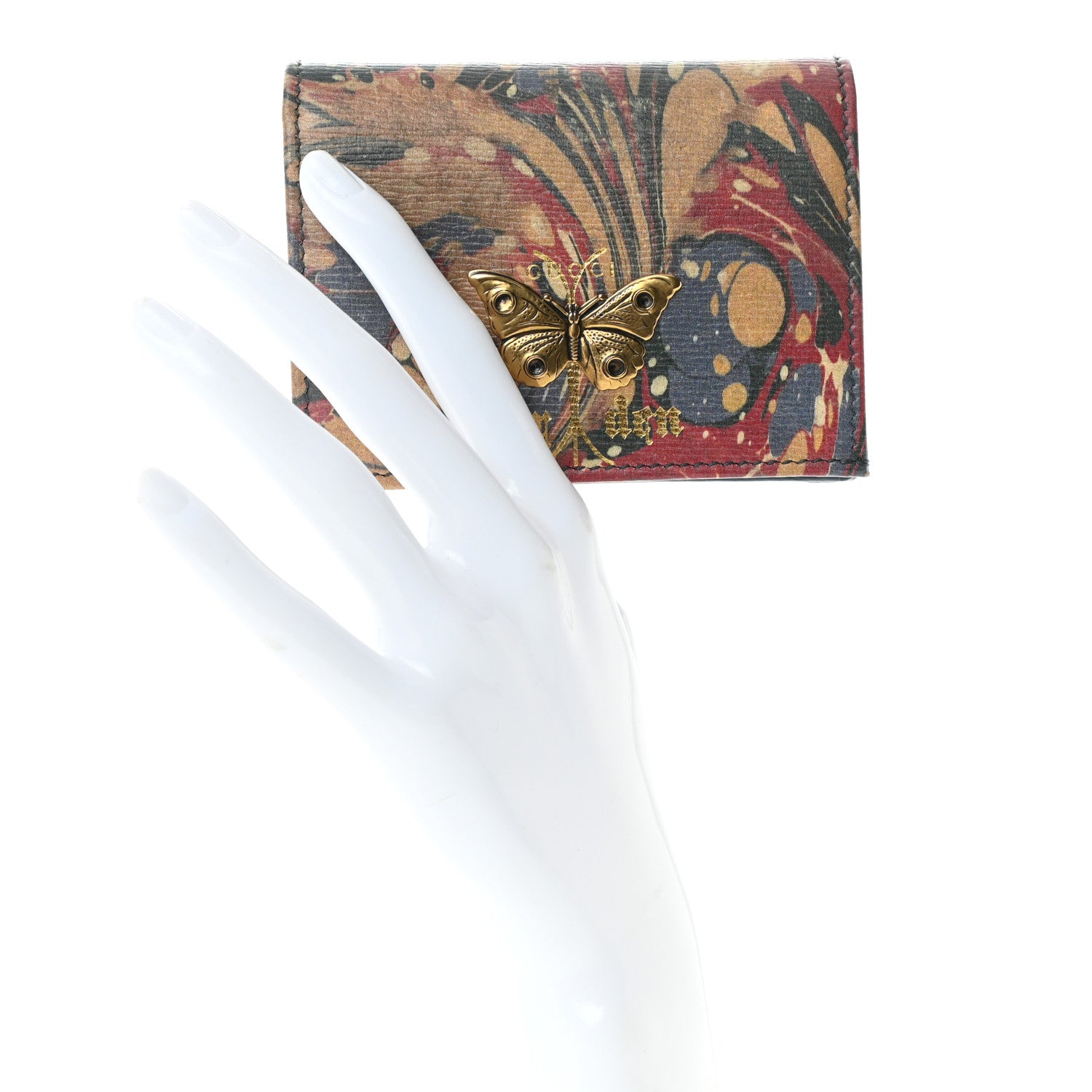 Gucci Shangai Calfskin Butterfly Garden Card Case Multicolor 2 of 12