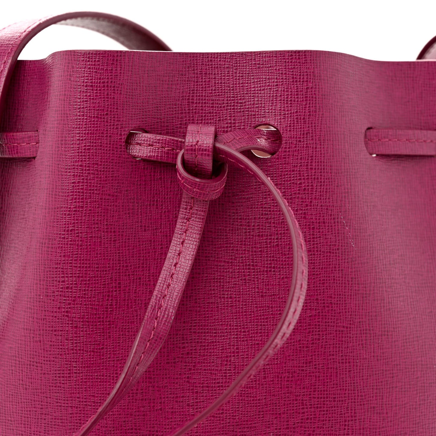 Saffiano Mini Mini Bucket Bag Dark Pink