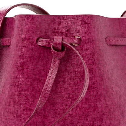 Mansur Gavriel Saffiano Mini Mini Bucket Bag Dark Pink 8 of 15