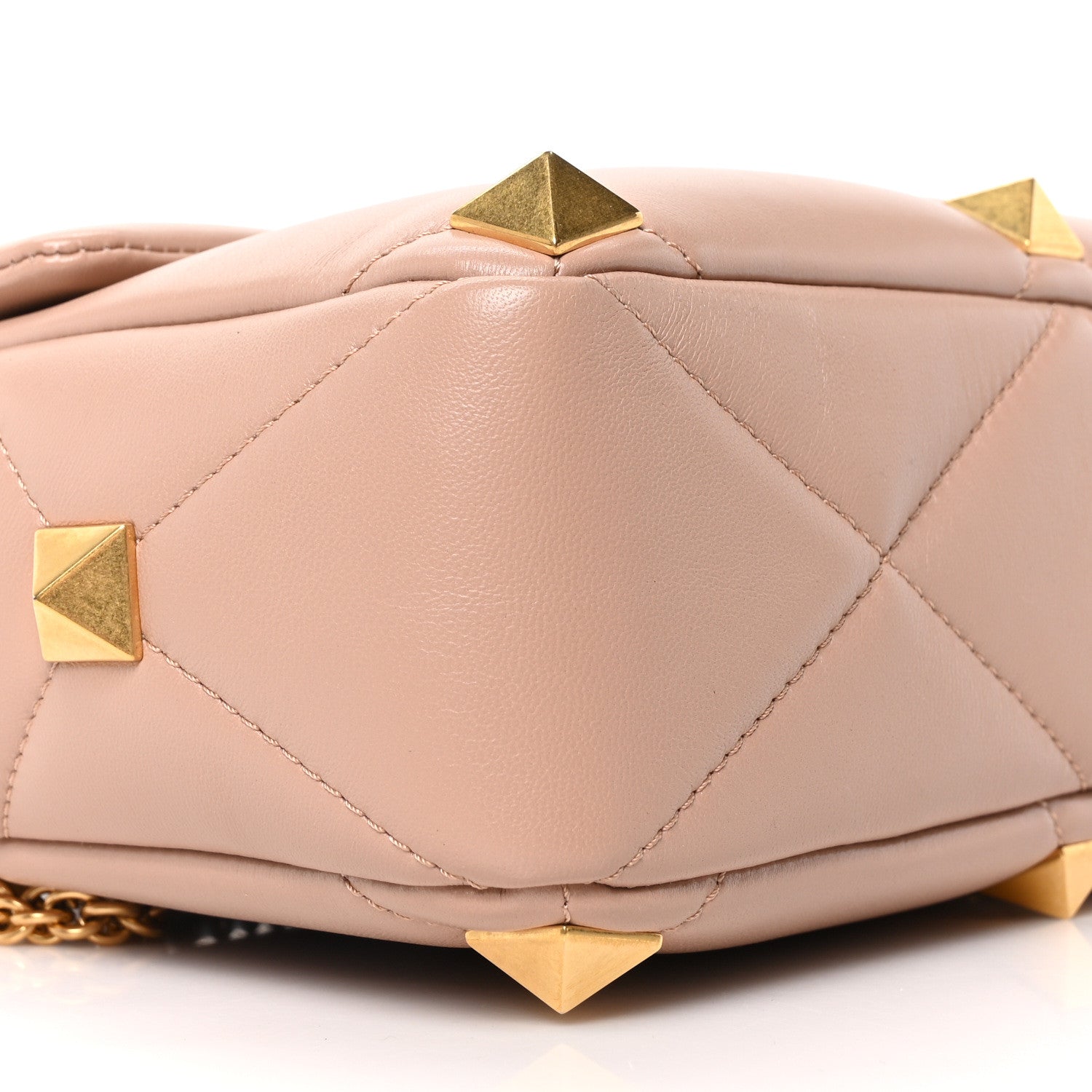 Valentino Garavani Nappa Large Roman Stud Shoulder Bag Rose Cannelle 8 of 9