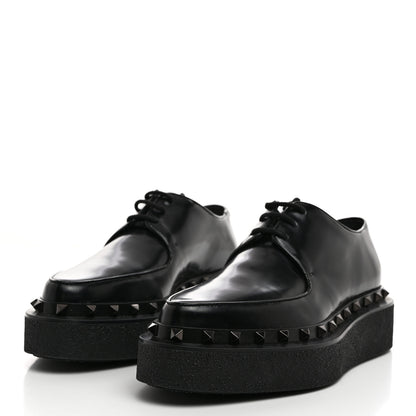 Valentino Garavani Calfskin Rockstud Womens M-Way Derby Loafers 38 Black 3 of 8