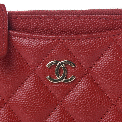 Chanel Caviar Quilted CC Zip Card Holder Red 7 of 8