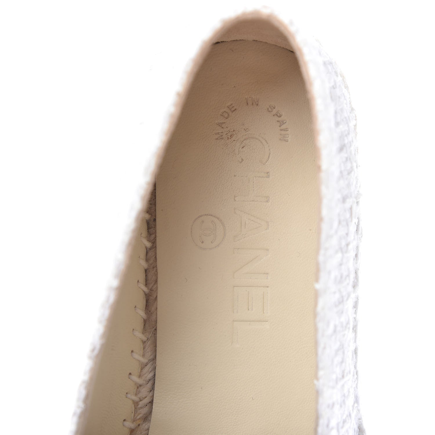 Chanel Tweed Patent CC Espadrilles 36 White 7 of 10