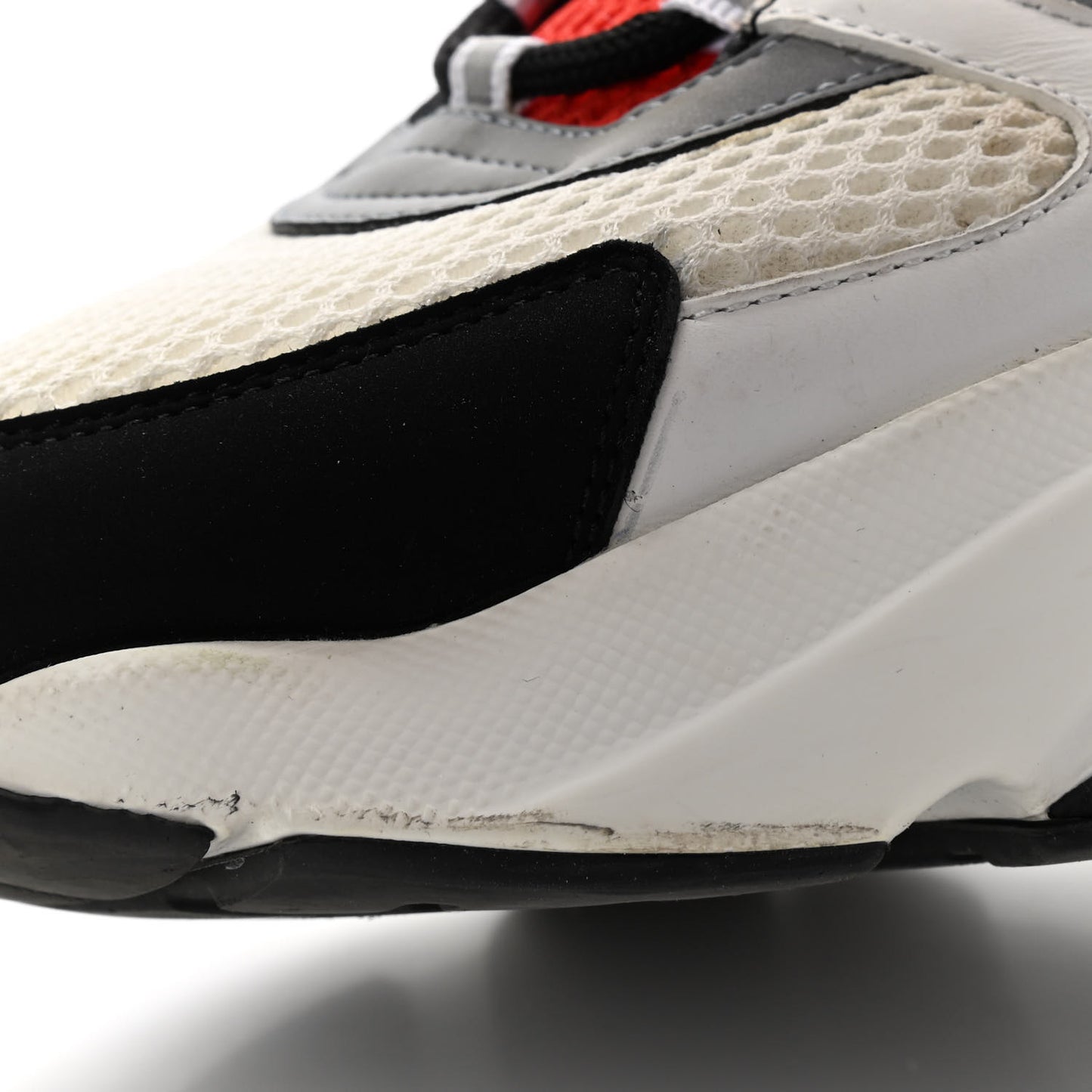 Technical Mesh Calfskin Mens B22 Sneakers 41 Black White Red