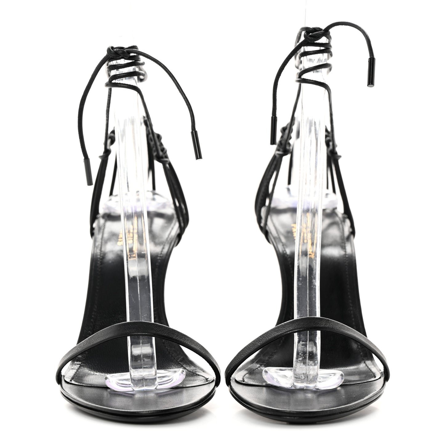 Calfskin Lexi 90 Ankle Strap Sandals 36 Black