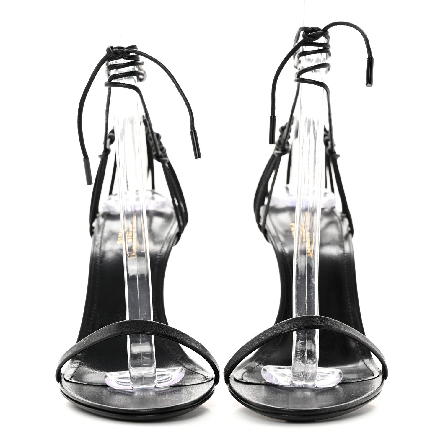 Saint Laurent Calfskin Lexi 90 Ankle Strap Sandals 36 Black 2 of 11