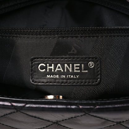Chanel Glazed Calfskin Quilted Tweed Portobello Flap Black Pink 6 of 9
