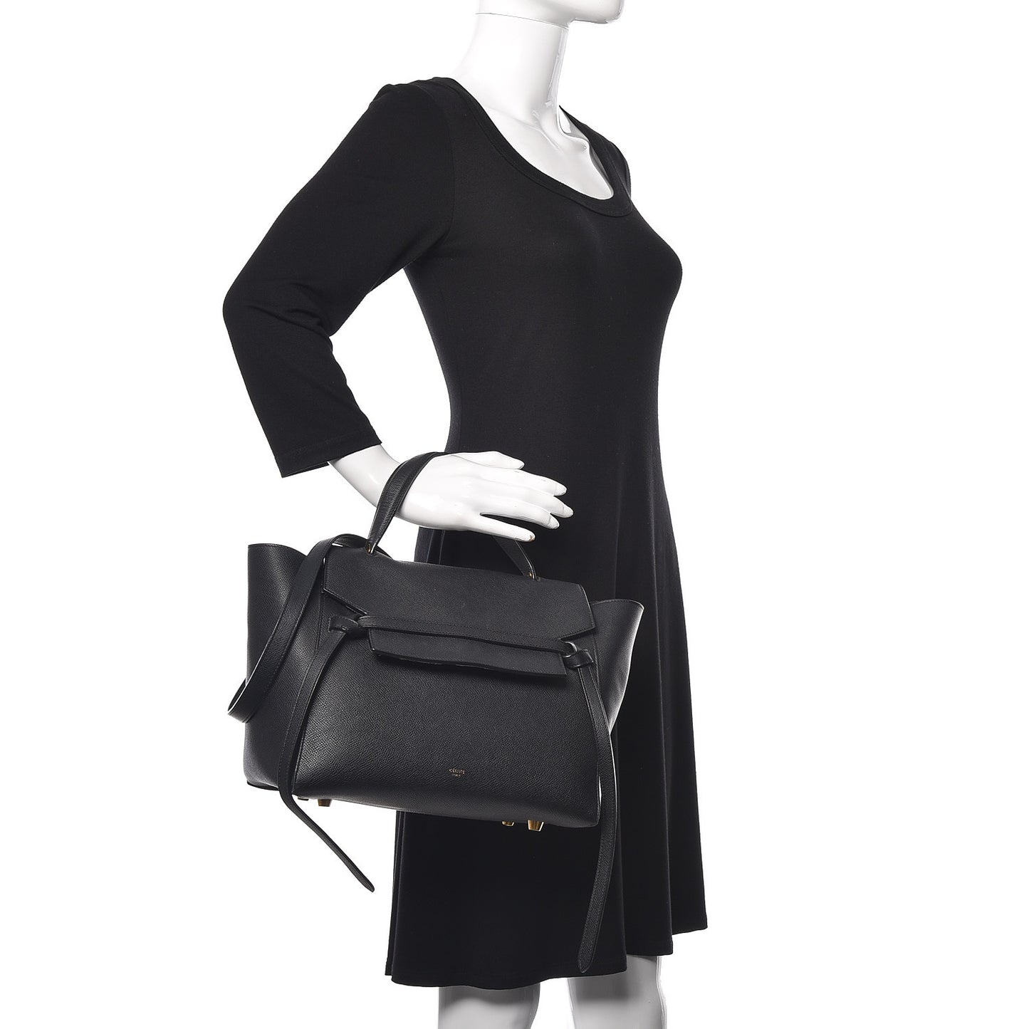 Grained Calfskin Mini Belt Bag Black