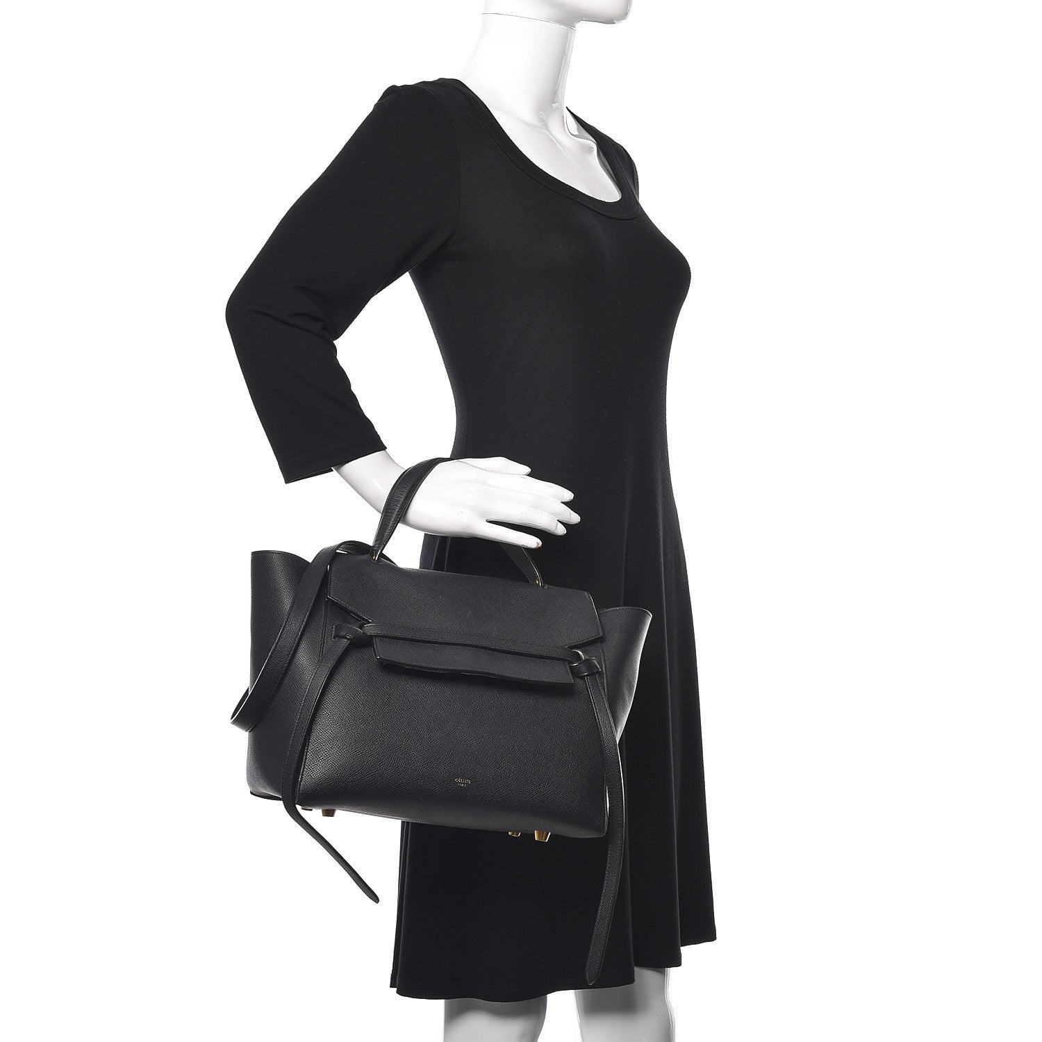 Celine Grained Calfskin Mini Belt Bag Black 2 of 16