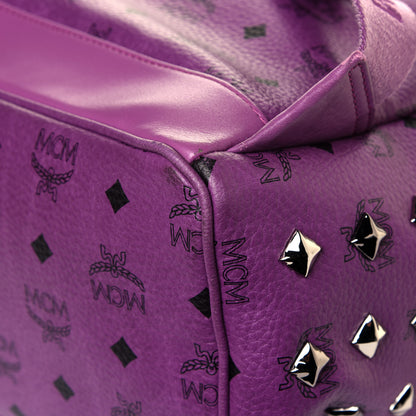 MCM Visetos Studded Medium Stark Backpack Purple 10 of 11