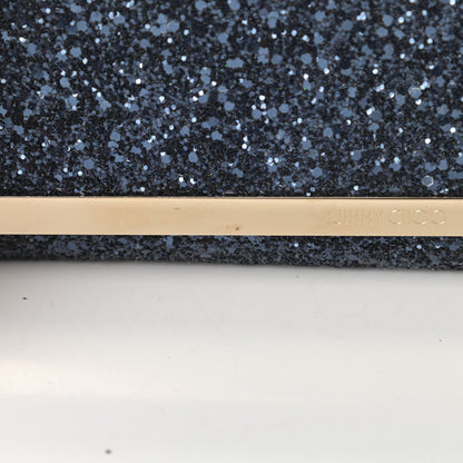 Jimmy Choo Glitter Milla Wallet on Chain Navy 10 of 11